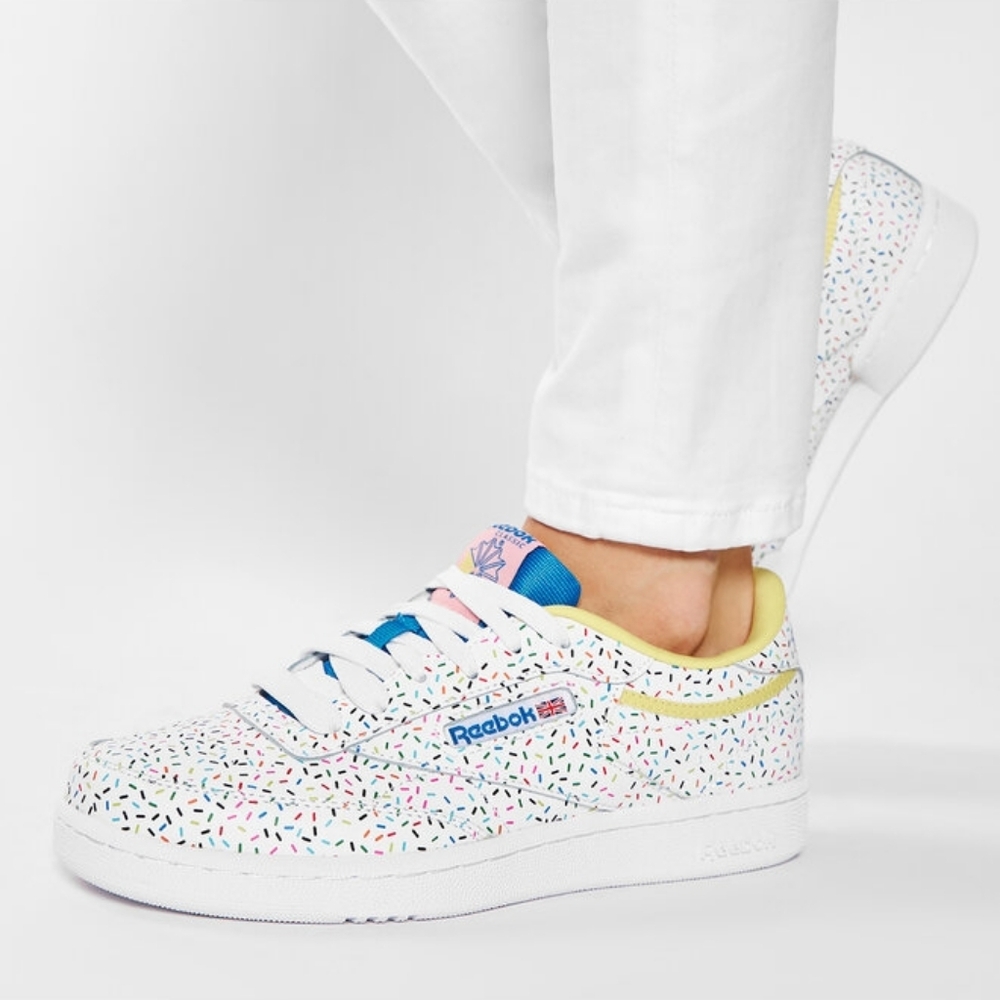 Reebok Club C FV1991 White Confetti Sneakers | Women’s 7